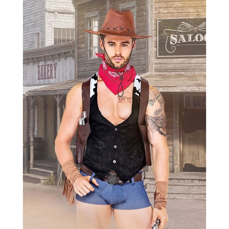 Showdown Cowboy Costume Small Black/Brown