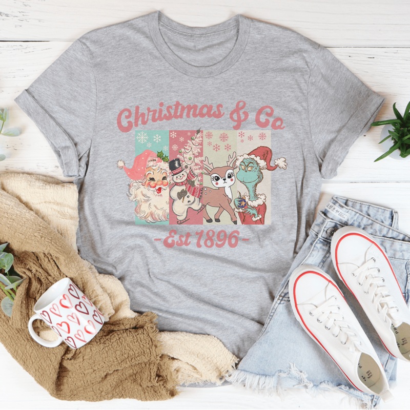 Christmas & Co Est 1896 Tee Athletic Heather S