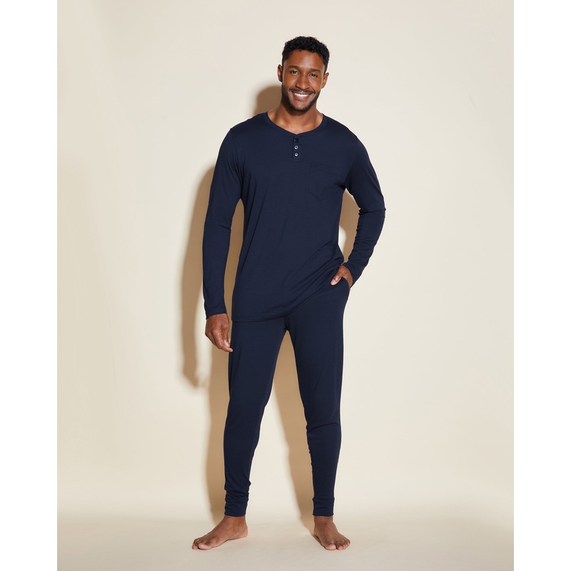 Pyjama Henley & Jogger Pour Homme Navy S