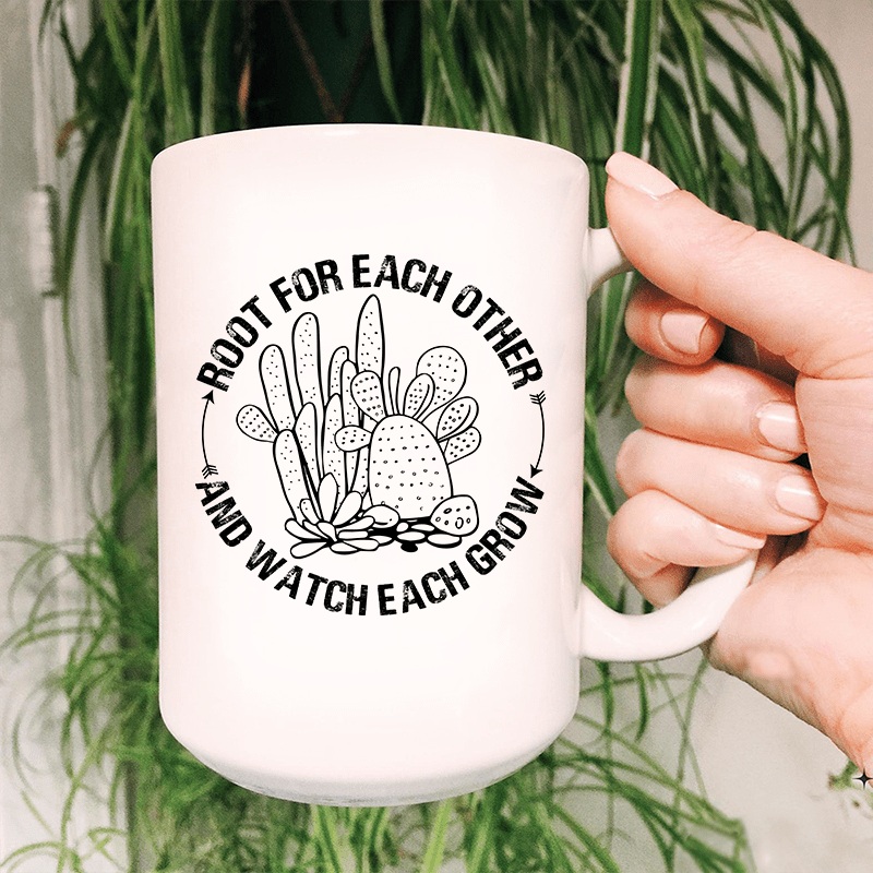 Root For Each Other Ceramic Mug 15 oz White One Size