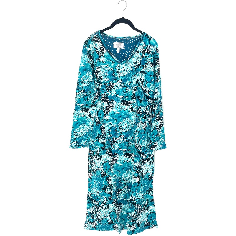 Teal and Black Long Nightgown – Size 10/12
