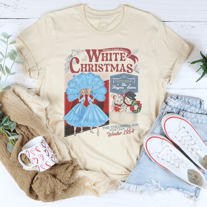 White Christmas Tee Pink S
