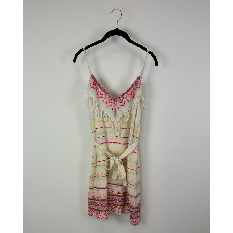 White V Neck Dress – Small