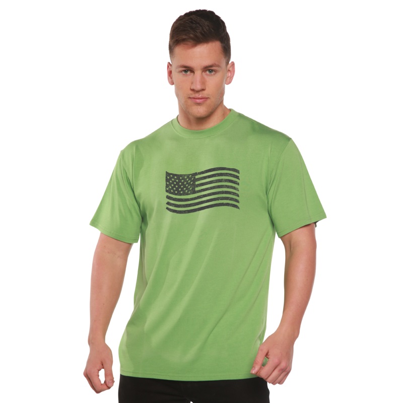 American Flag Men’s Bamboo Short Sleeve Graphic T-Shirt Medium Black