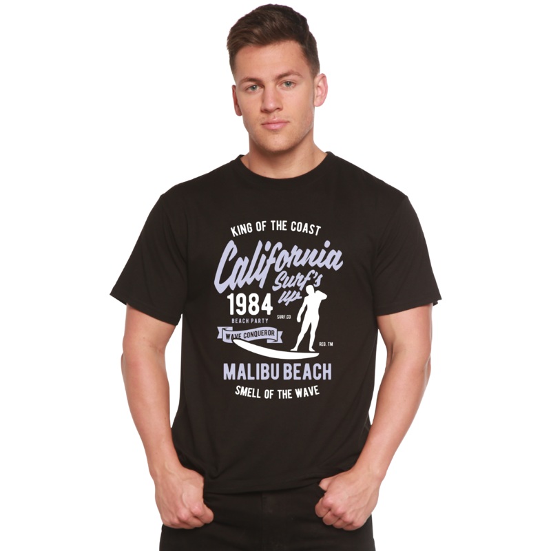 California 1984 Spun Bamboo Men’s Bamboo Viscose/Organic Cotton Short Sleeve Graphic T-Shirt Medium Black