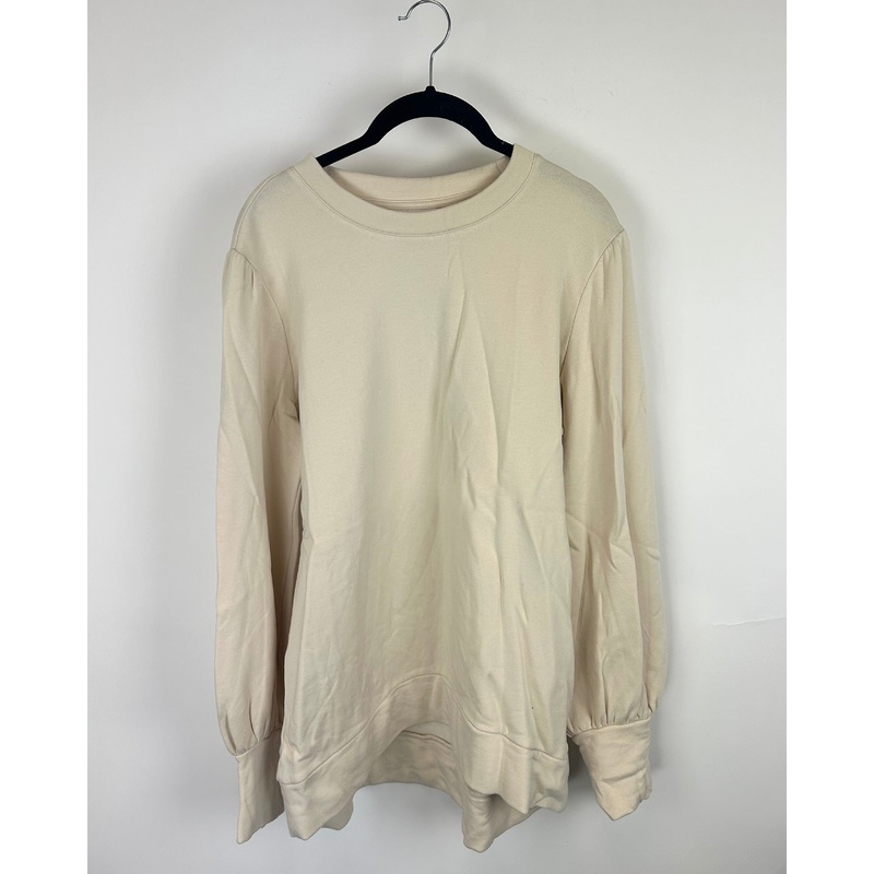 Cream Balloon Sleeve Crew Neck – Size 6/8