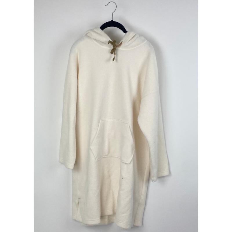 Cream Sherpa Oversized Long Pullover – Small