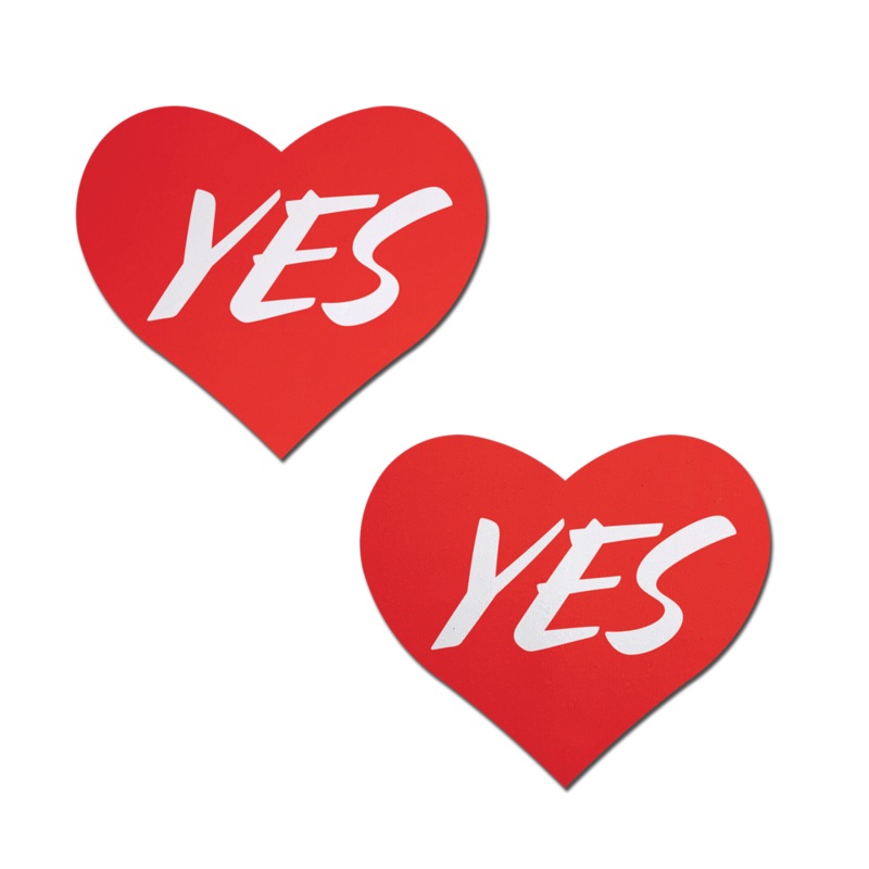Love: ‘YES’ Red Heart Pasties Nipple Covers by Pastease