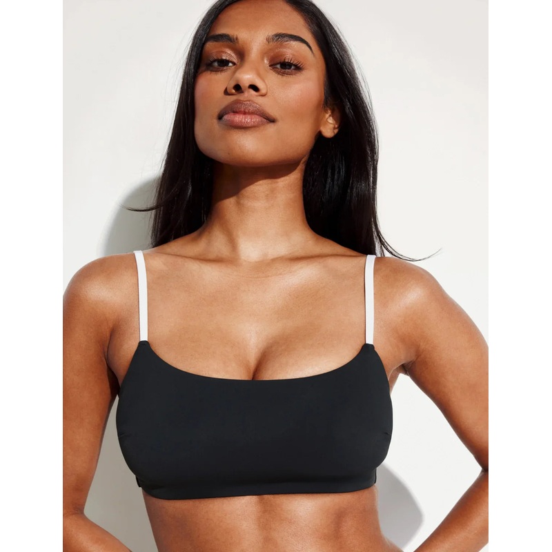 Sculpt Square Neck Bikini Top Black/White XS