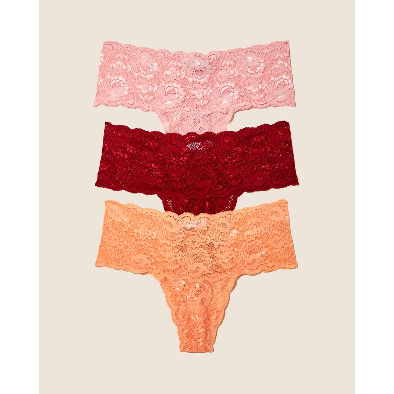 Tanga Comfie, 3Er-Pack Jaipur Pink Taj Sunrise Sindoor Red S/M