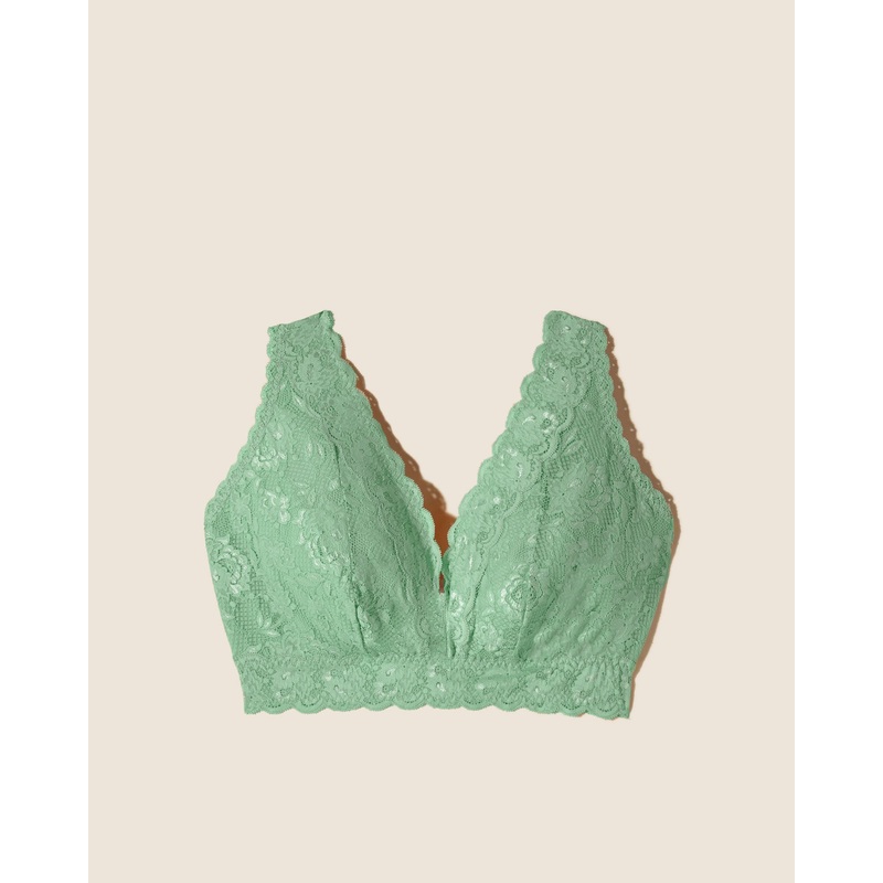 Ultra Curvy Plungie Longline Bralette Ghana Green XS