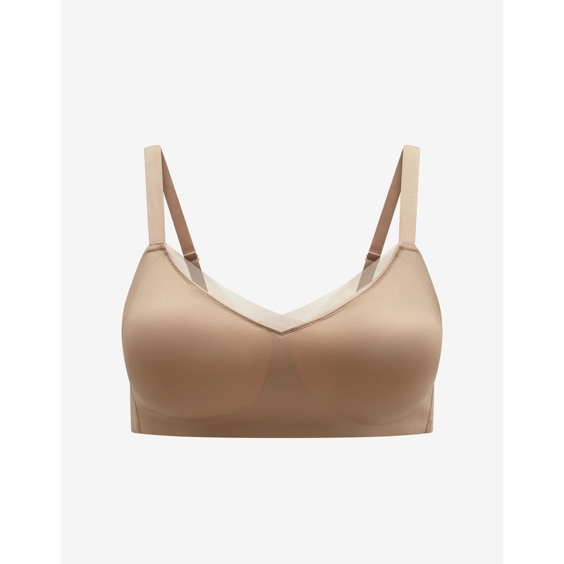 24/7 Classic Wireless Crossover Minimizer Bra taupe 32E