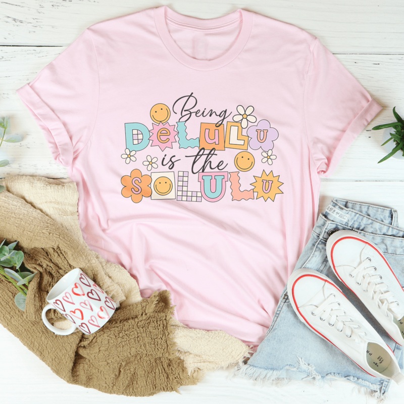 Being Delulu Is The Solulu Tee Black Heather S