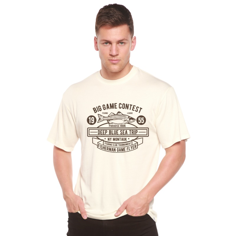 Big Game Contest Men’s Bamboo Viscose/Organic Cotton Short Sleeve Graphic T-Shirt Medium Black