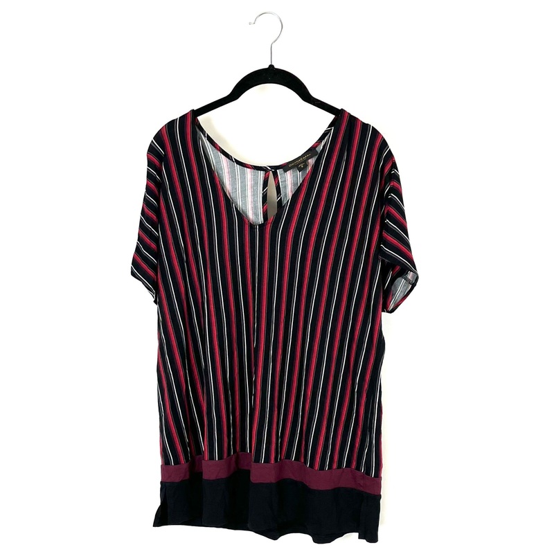 Black and Red Striped Sleepwear Set – Small