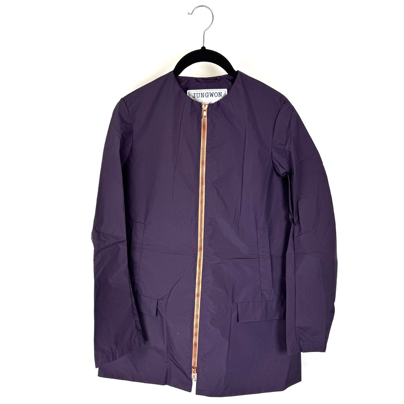 Plum Purple Straight Fit Raincoat – Size 0-8 Small (size 00/0)