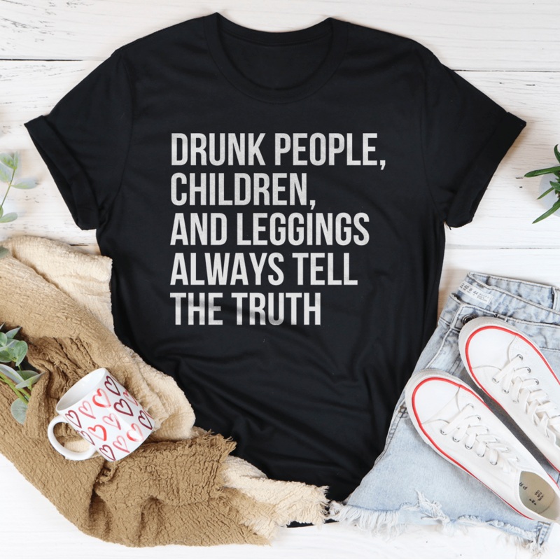 Drunk People Children And Leggings Tee Black Heather S