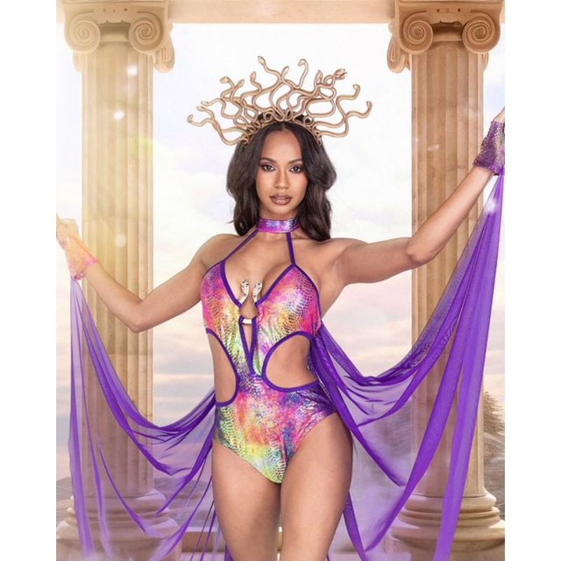 2pc Mesmerizing Medusa Costume Small Purple/Multi