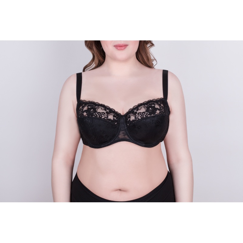 Bra Milavitsa 116180 – Lace Balconette with Cotton Cups 70D Black