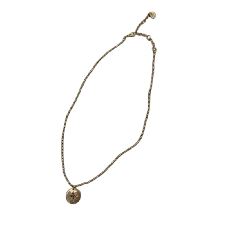 Gold Star Pendant Beaded Necklace