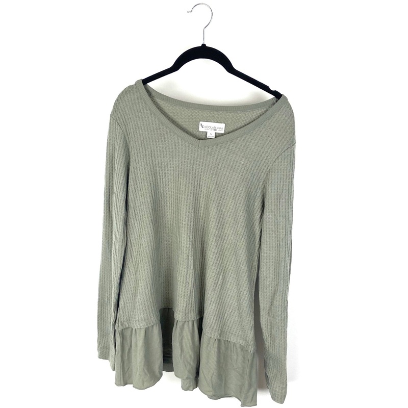 Green Waffle Long Sleeved Top – Small