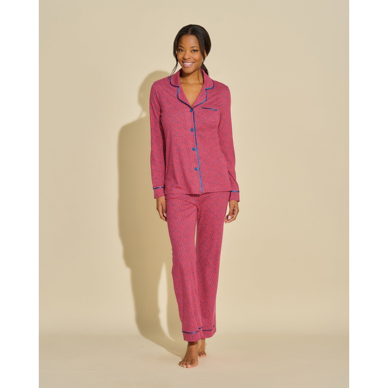 Langrmeliges Top & Hose Pyjama-Set Fragolino Dots/Mirtillo Dots XS