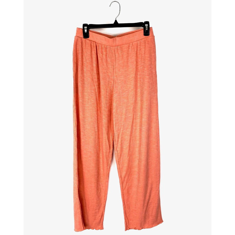 Peach Ribbed Flowy Pants – Small and Medium Small