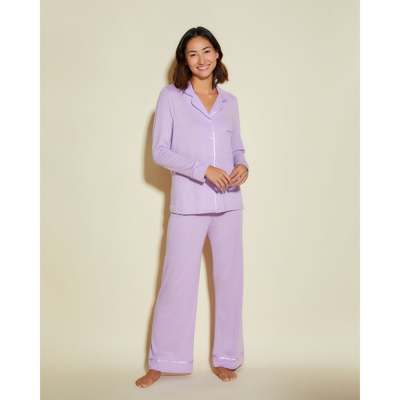 Pigiama Petite Con Top A Maniche Lunghe E Pantaloni Icy Violet/Icy Violet PS