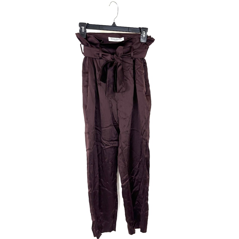 Flowy Brown Pants with Wrap Belt – Size 4/6