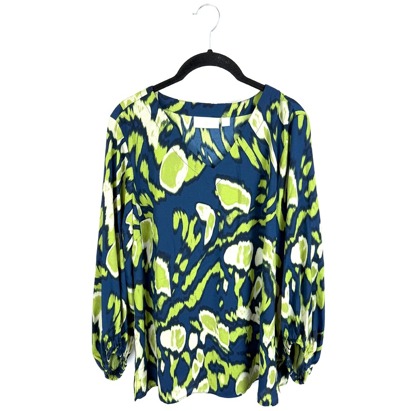 Navy Abstract Print Long Sleeve Top- Size 6/8