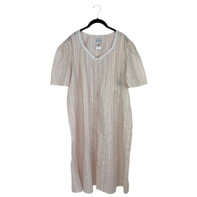 Pink Striped Cap Sleeve Nightgown – 1X