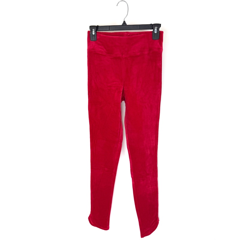 Red Velour Leggings – Size 4/6