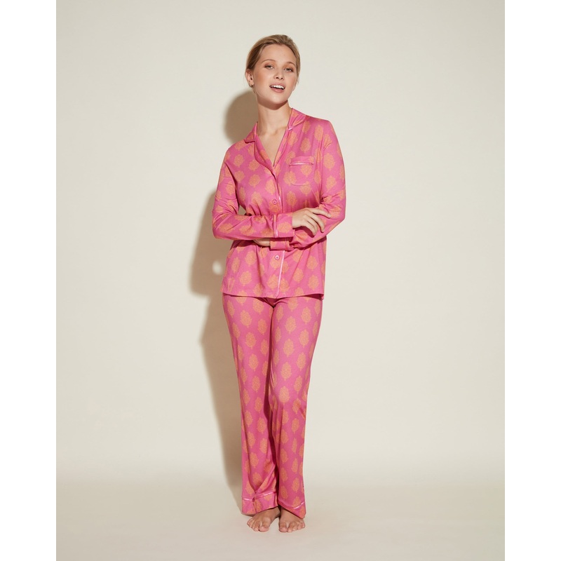 Pigiama Con Top A Maniche Lunghe E Pantaloni Rani Pink Medallion XS