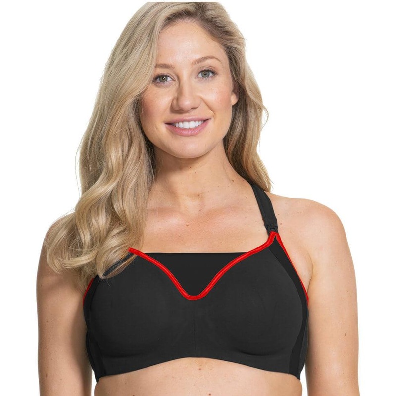Cake Maternity Zest Flexi Wire High Impact Maternity & Nursing Sports Bra – Black 32B