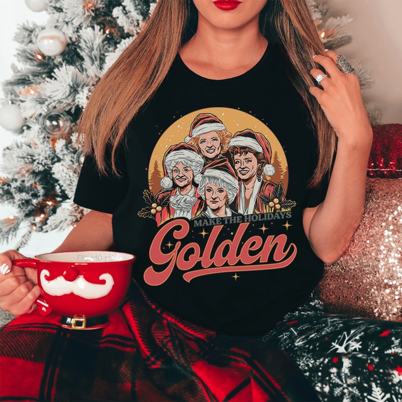 Make The Holidays Golden Tee Black S