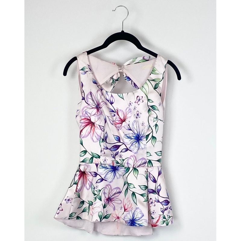 Sleeveless Pink Floral Top – Extra Small