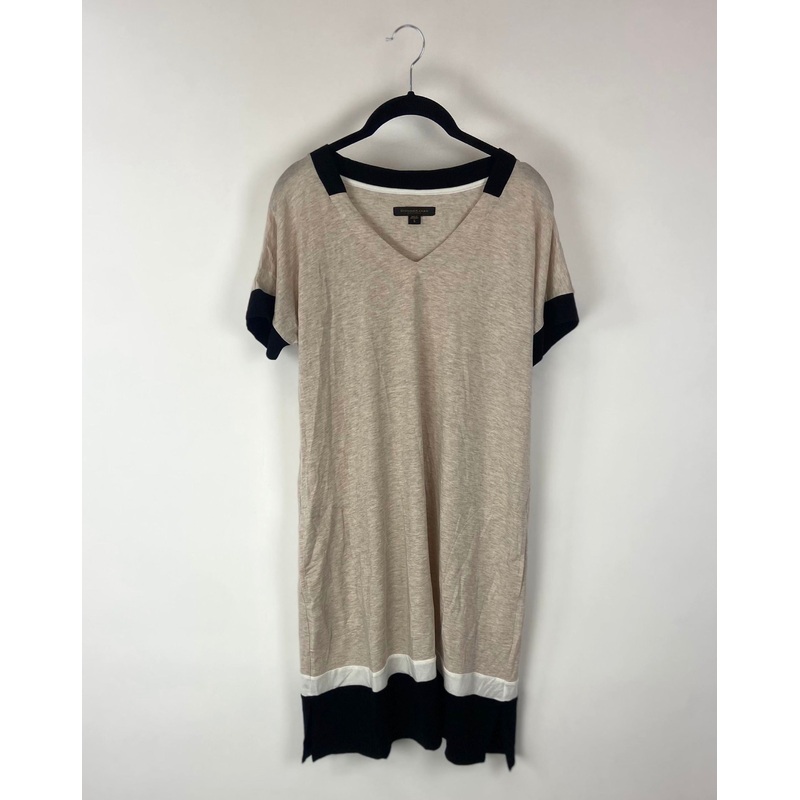 Tan Short Sleeve Lounge Dress – Small