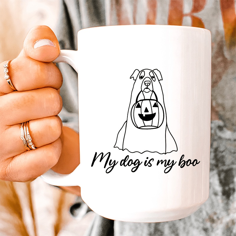 My Dog Is My Boo Ceramic Mug 15 oz White One Size