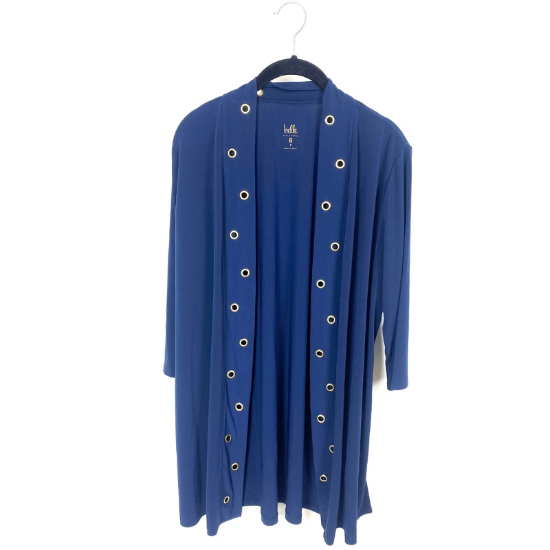 Navy Blue Crop Sleeve Cardigan – Small/Medium