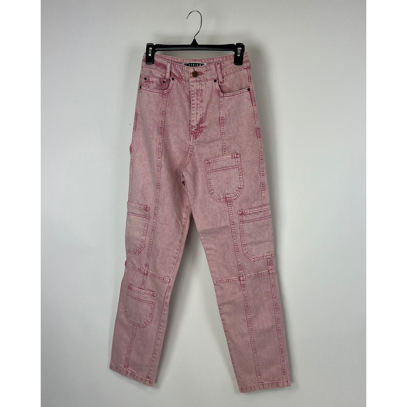 Pink Denim Cargo Pants – 26 Waist