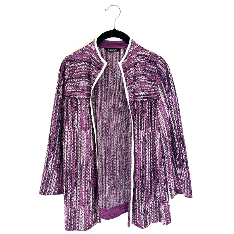 Purple Textured Knit Cardigan – Size 0