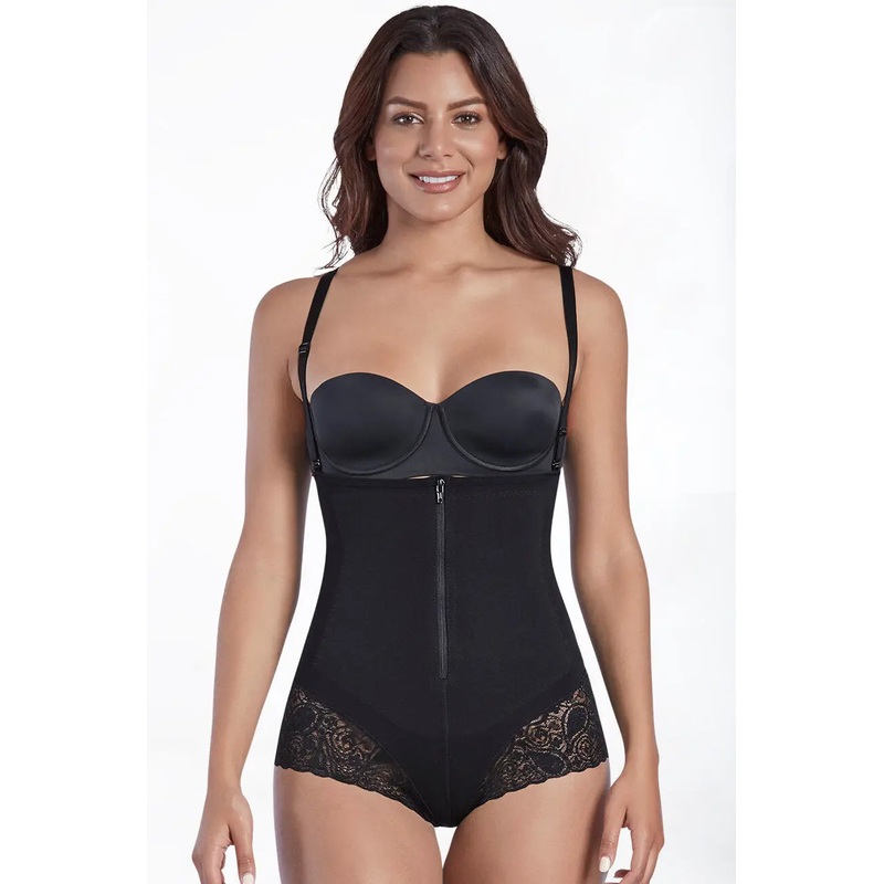 CURVEEZ Lace Bodysuit Hip Hugger Black S