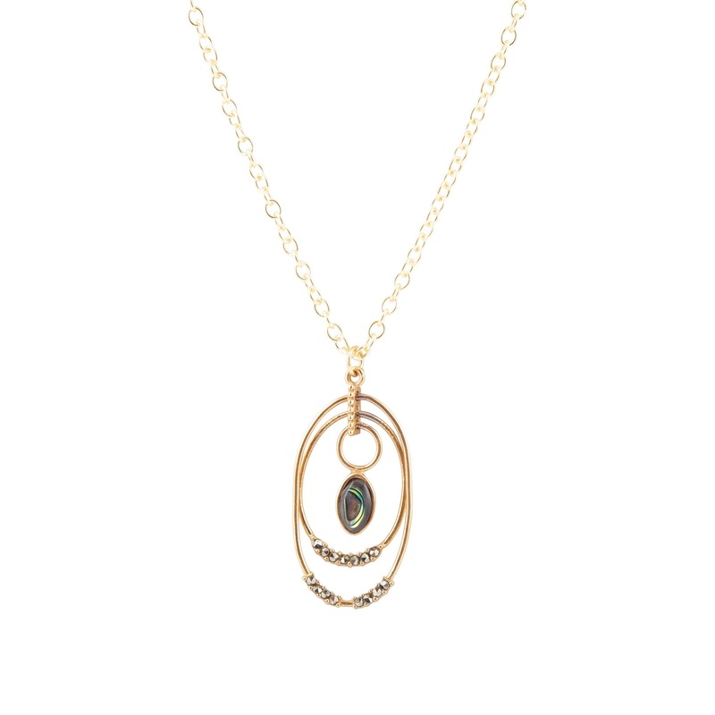 Henley Blue Abalone Golden Pendant Necklace