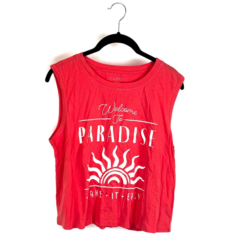 Pink Welcome To Paradise Sleeveless T-Shirt – Size 2/4