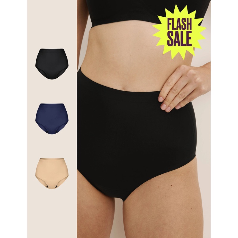 Super Leakproof No-Show High Rise 3-Pack