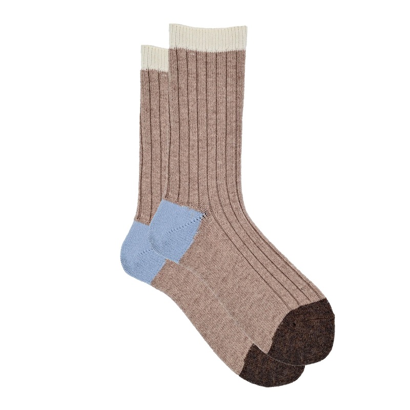 Trina Sand Cashmere Socks Sand One Size