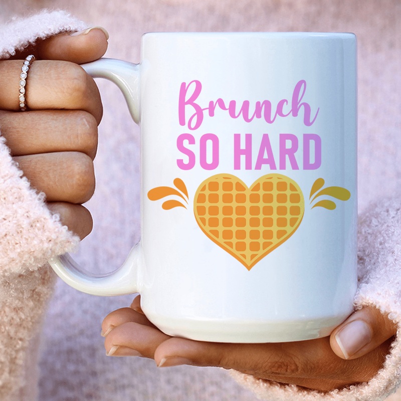 Brunch So Hard Ceramic Mug 15 oz White One Size