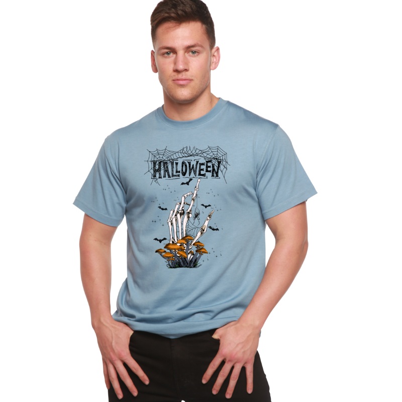 Halloween Men’s Bamboo Viscose/Organic Cotton Short Sleeve Graphic T-Shirt Medium Black