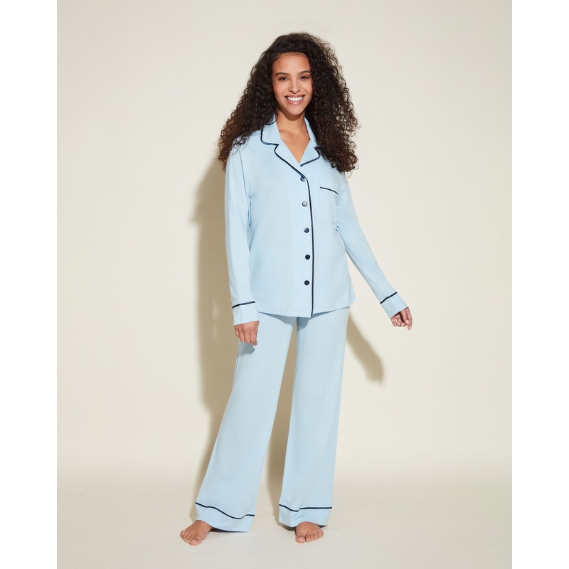 Pigiama Petite Con Top A Maniche Lunghe E Pantaloni Aasmani Blue/Navy Blue PS