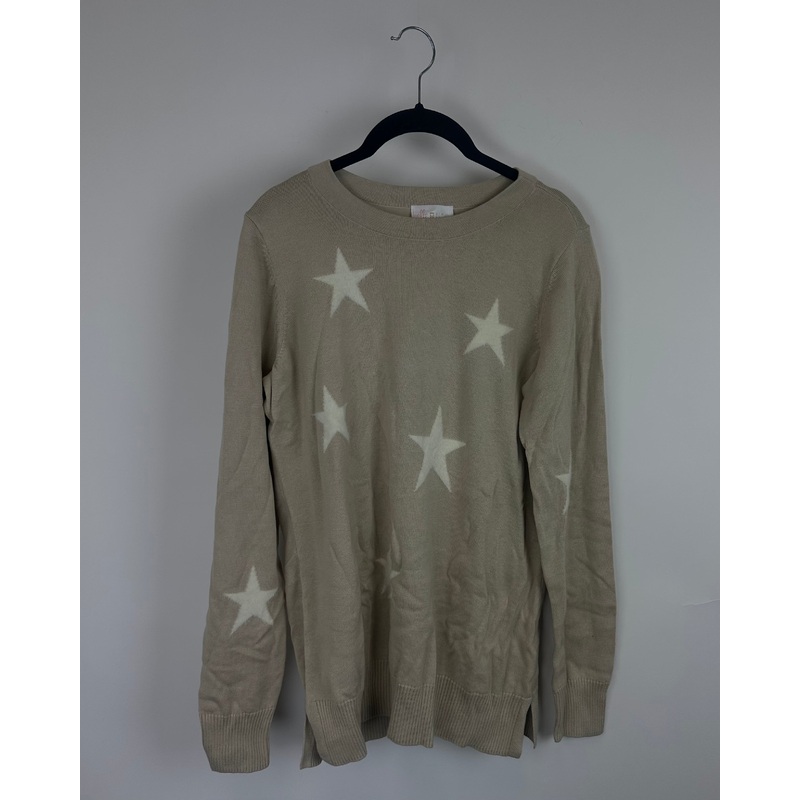 Beige And White Star Sweater – Size 6/8